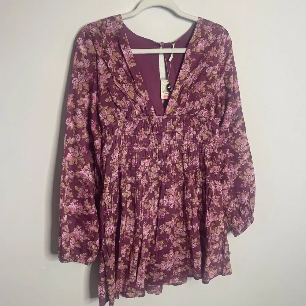 Free People Keep You Mine Printed Mini Dress NWT